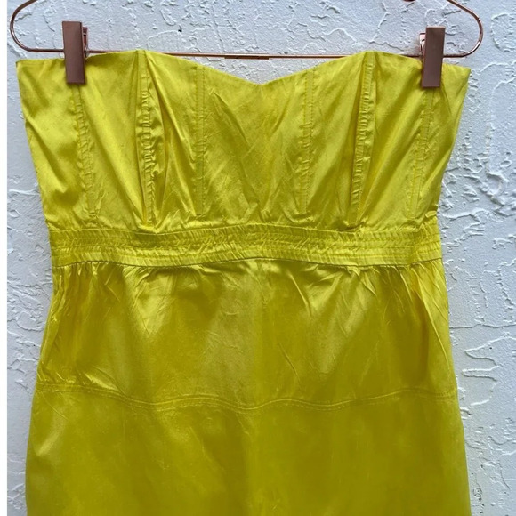 Calypso Womens St Barth Silk Topless Mini Dress Yellow Sz 10 - Picture 7 of 11